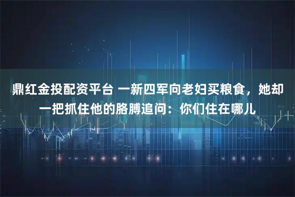 鼎红金投配资平台 一新四军向老妇买粮食，她却一把抓住他的胳膊追问：你们住在哪儿