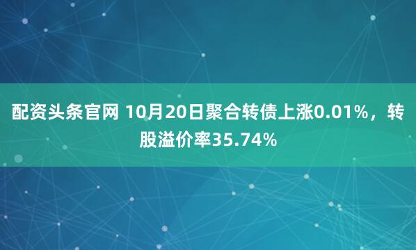 配资头条官网 10月20日聚合转债上涨0.01%，转股溢价率35.74%
